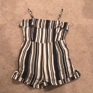 Striped Romper with pockets